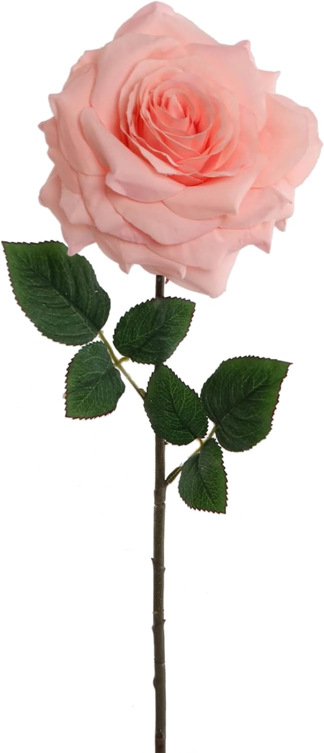 12-Pack: Open Rose Stem with Lifelike Silk Foliage, Floral Home by Artificial Flowers