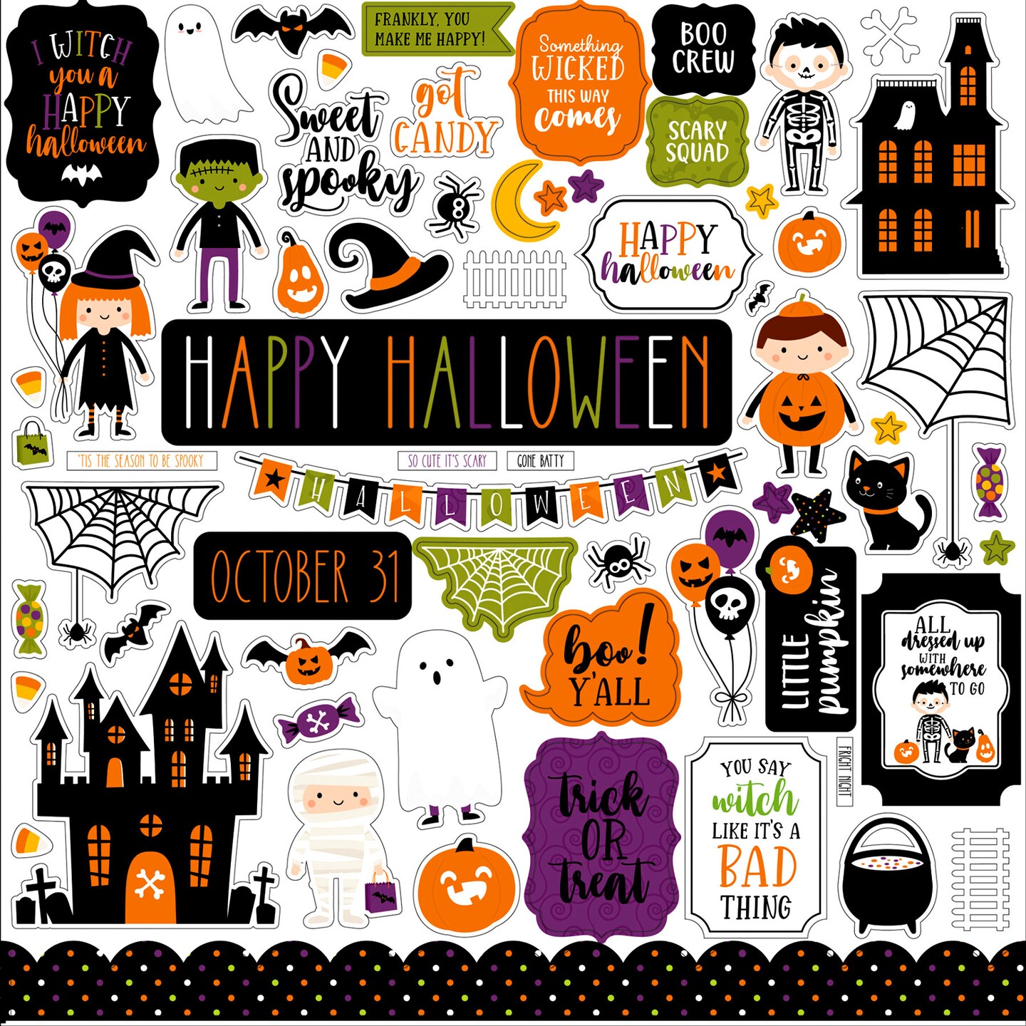Echo Park Halloween Magic 12 x 12 Cardstock Stickers