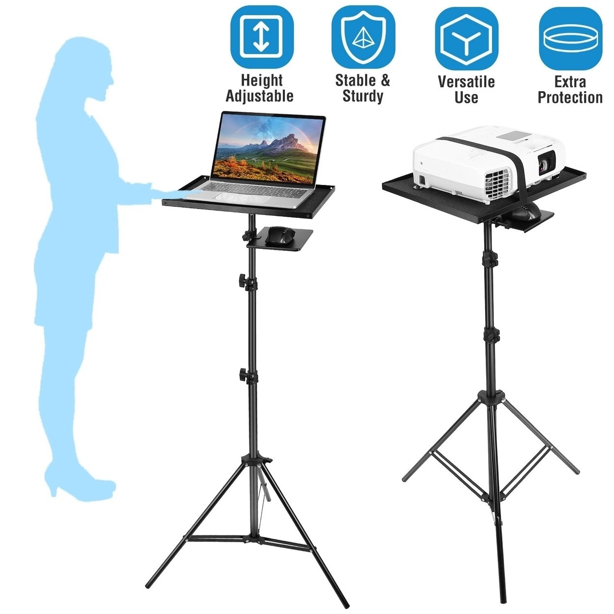 Laptop Projector Tripod Stand Adjustable Height Notebook Floor Stand Portable Computer Dj Equipment Holder Mount