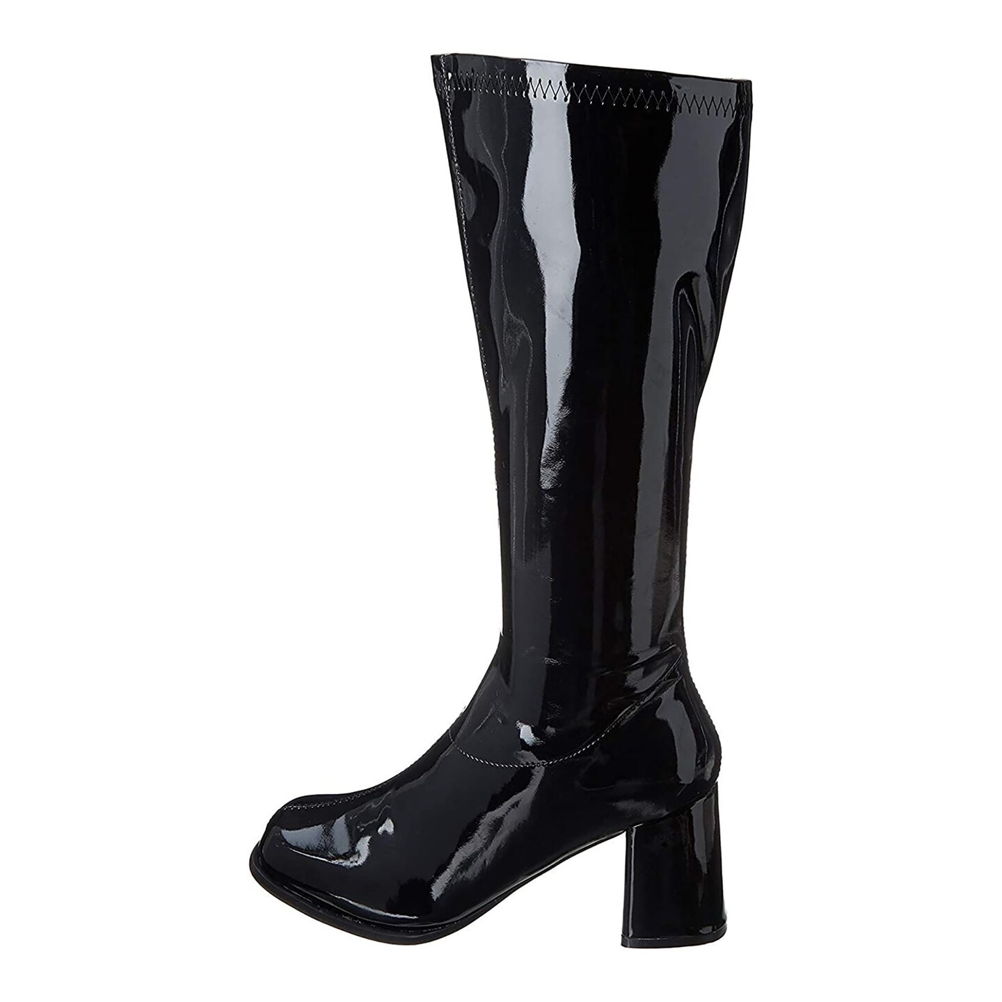 3&#x22; Gogo Boots Black with Zipper