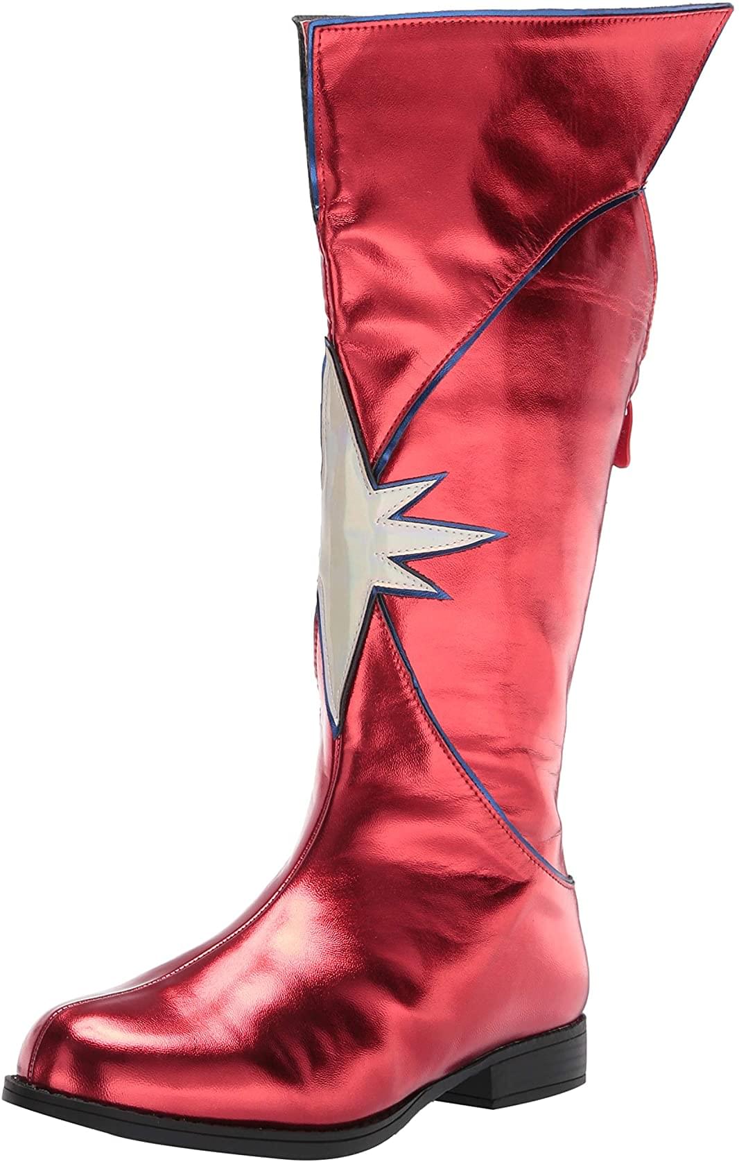 1.5&#x22; Heel Women&#x27;s Knee High Superhero Boot Red