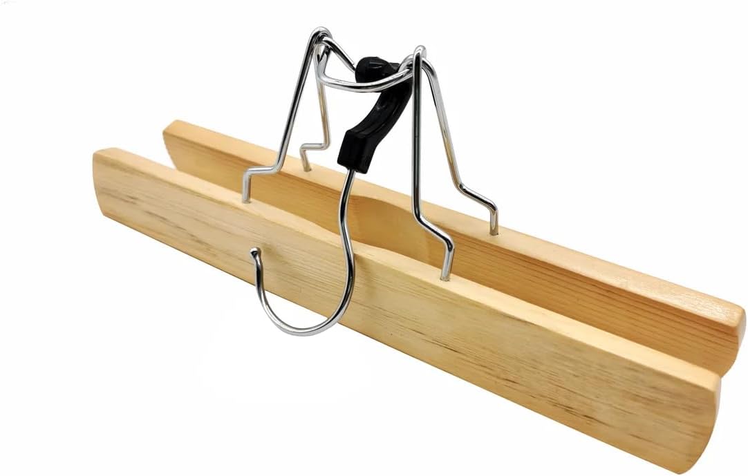 Wooden Pant Hangers - 6 Pack