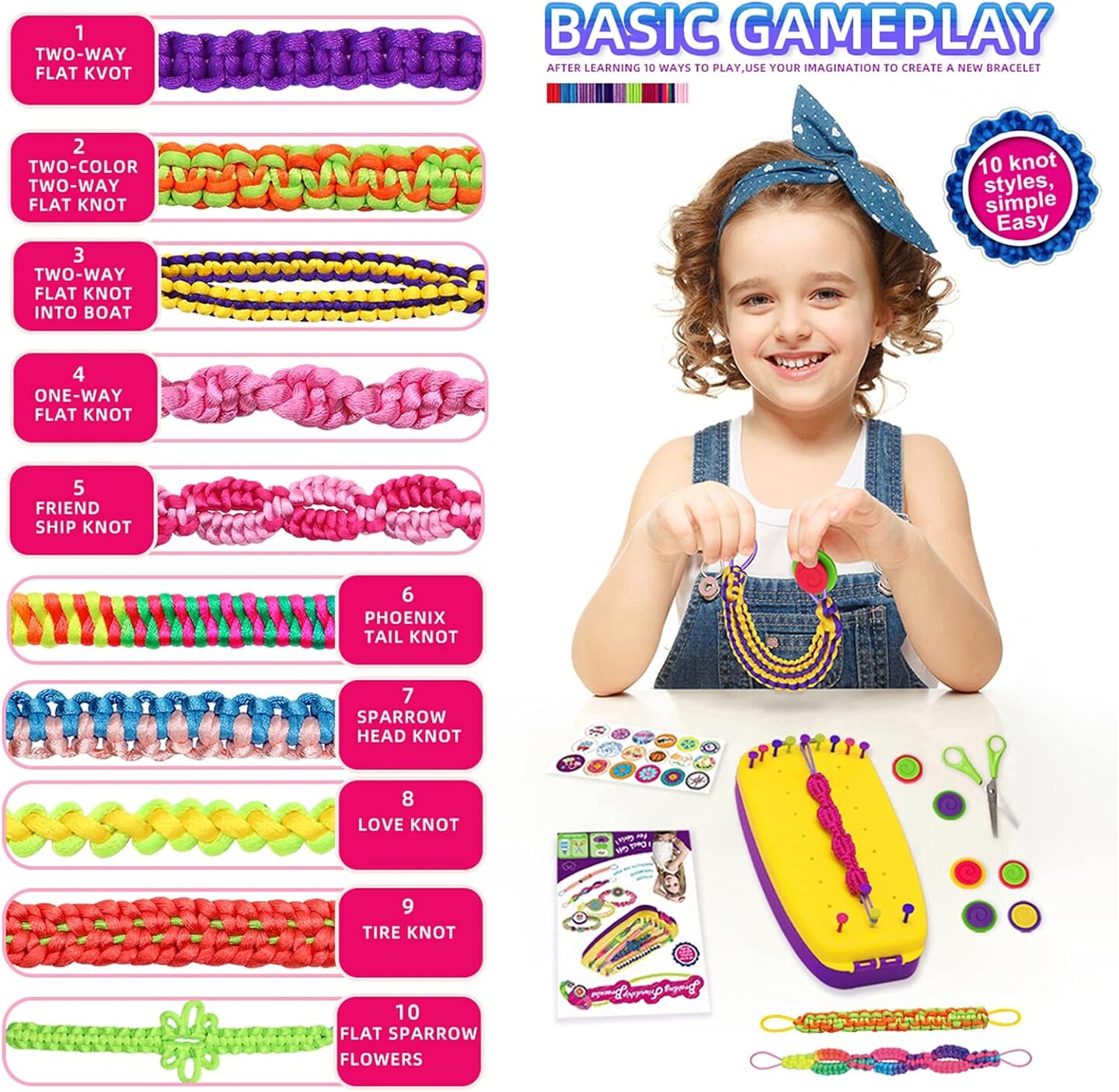 Friendship Bracelet Making Kit - Arts &#x26; Crafts Gift for Girls Ages 7-12