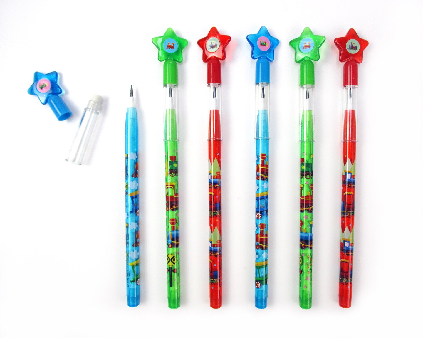 Train Multi-Point Pencils - 6 Pcs Pac