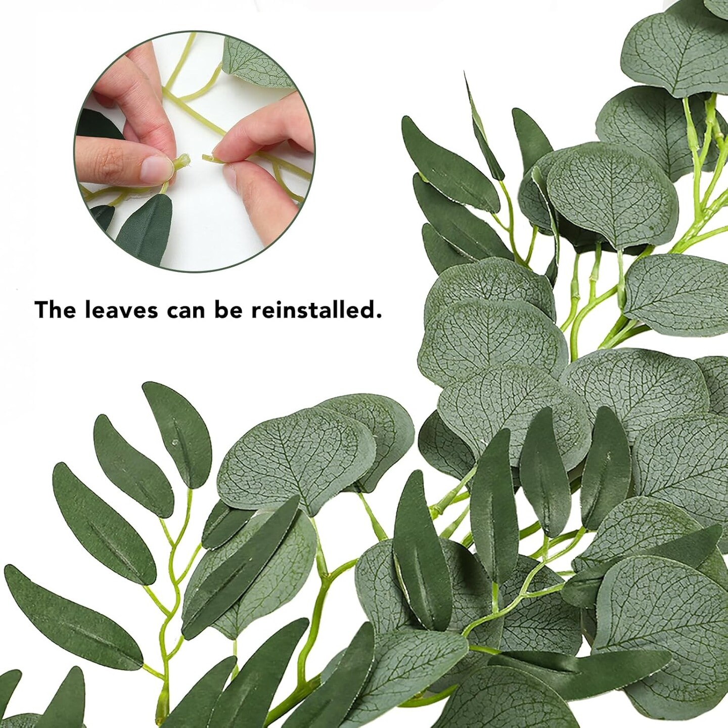 10pcs 6ft Faux Eucalyptus Garland with Willow Leaves – Perfect for Weddings, Parties, and Home Décor