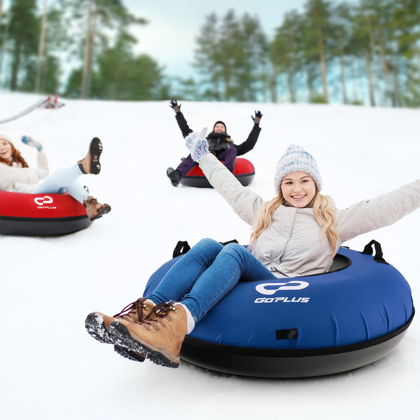 40&#x22; Inflatable Snow Sled For Kids And Adults