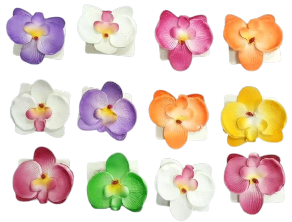 Kitcheniva 12 Pcs Hawaii Orchid Bridal Flower Hair Clip