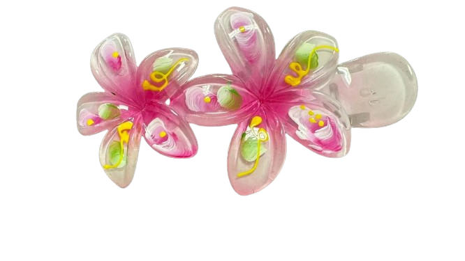 Kitcheniva 6 Pcs Rhinestone Plumeria Hawaii Flower Hair Claw