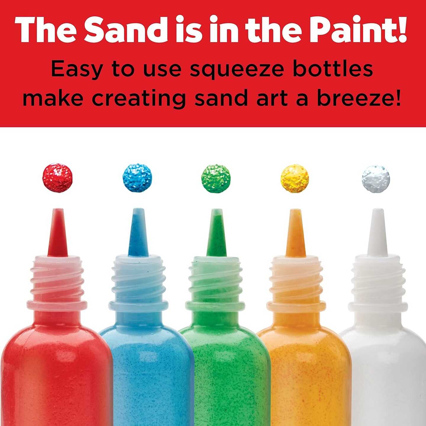 3D Sand Painting Kit for Kids: Make 5 Sand Art Pictures, DIY Arts and Crafts for Kids Ages 6-8+, Art Projects and Gifts for Girls and Boys, Red, yellow, green, blue, and white.