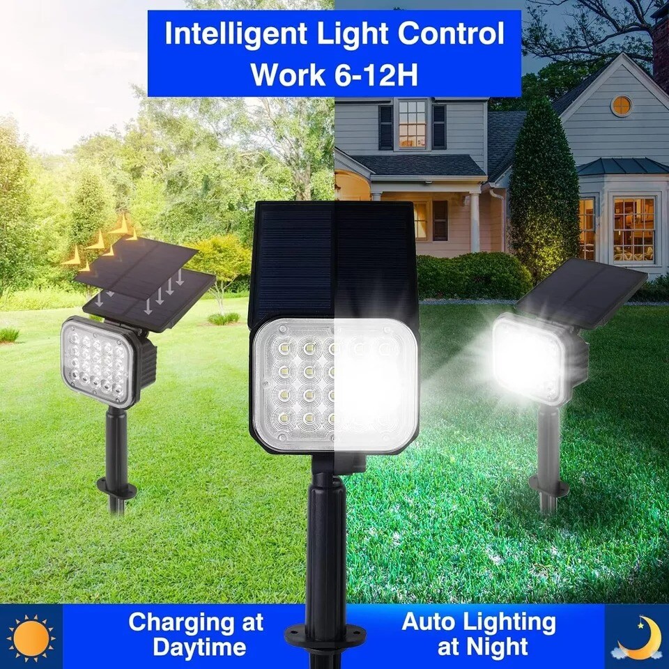 T-SUN 6Pack Solar Power Outdoor Spot Light Landscape Garden Pathway Lights