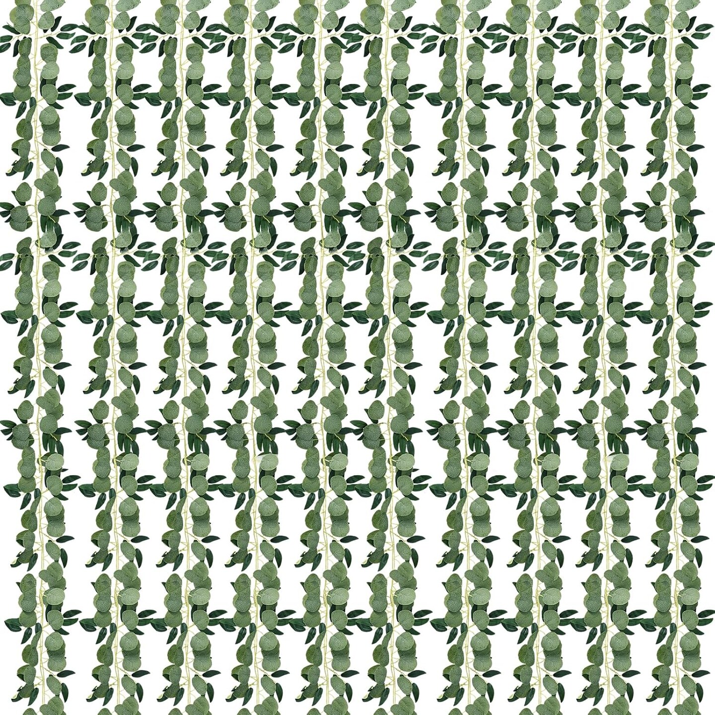 10pcs 6ft Faux Eucalyptus Garland with Willow Leaves – Perfect for Weddings, Parties, and Home Décor