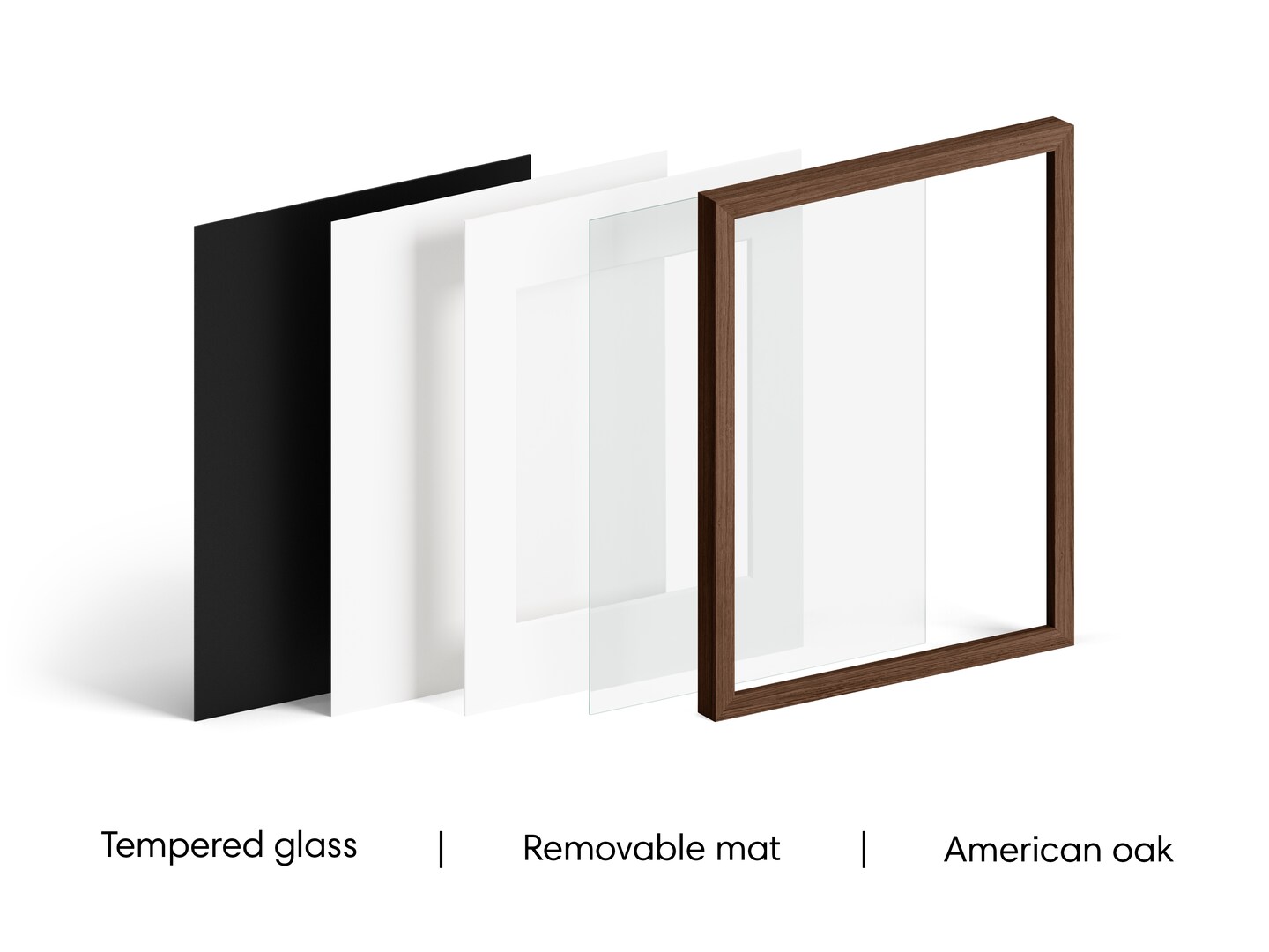Haus and Hues Oak Wood Picture Frames Matted with Real Glass