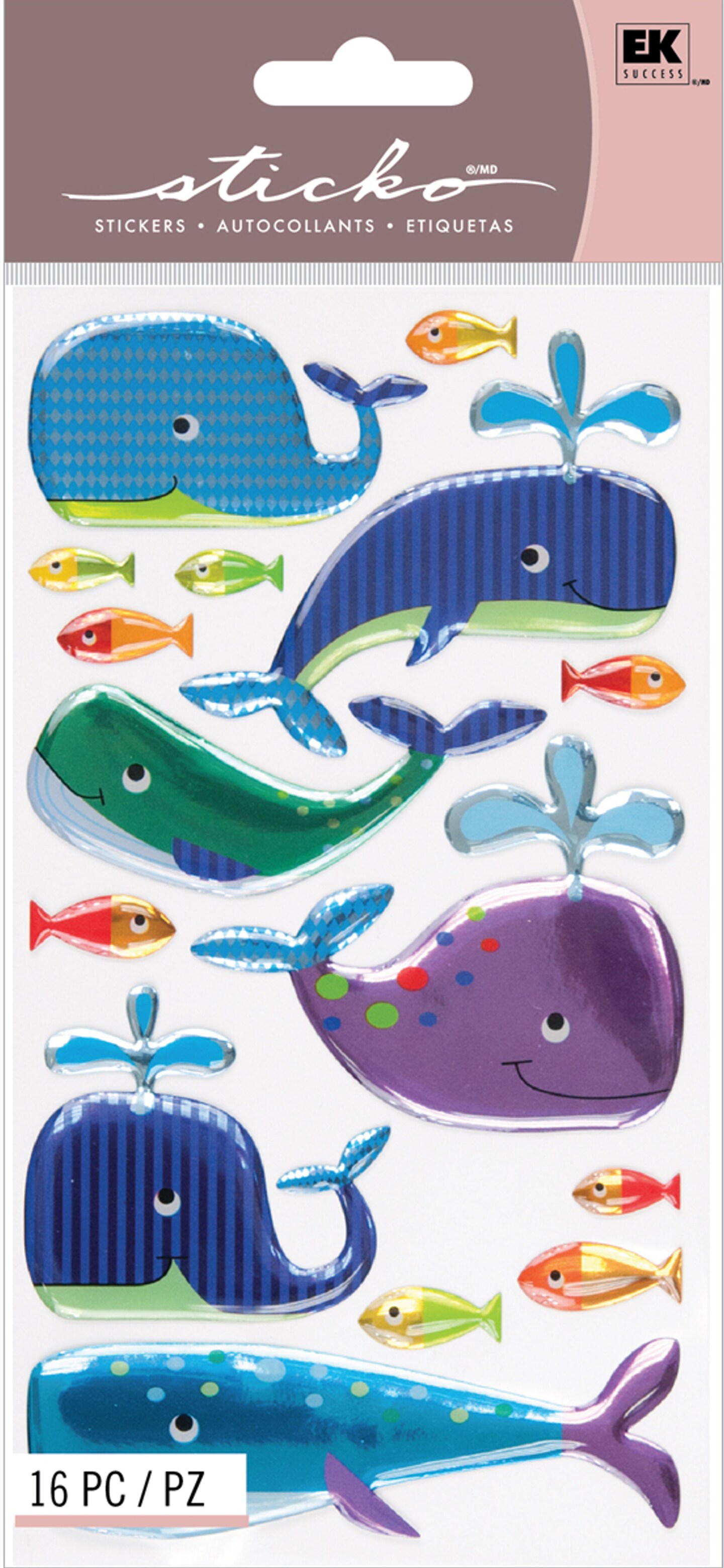 Sticko Happy Whales Dimensional Epoxy Stickers