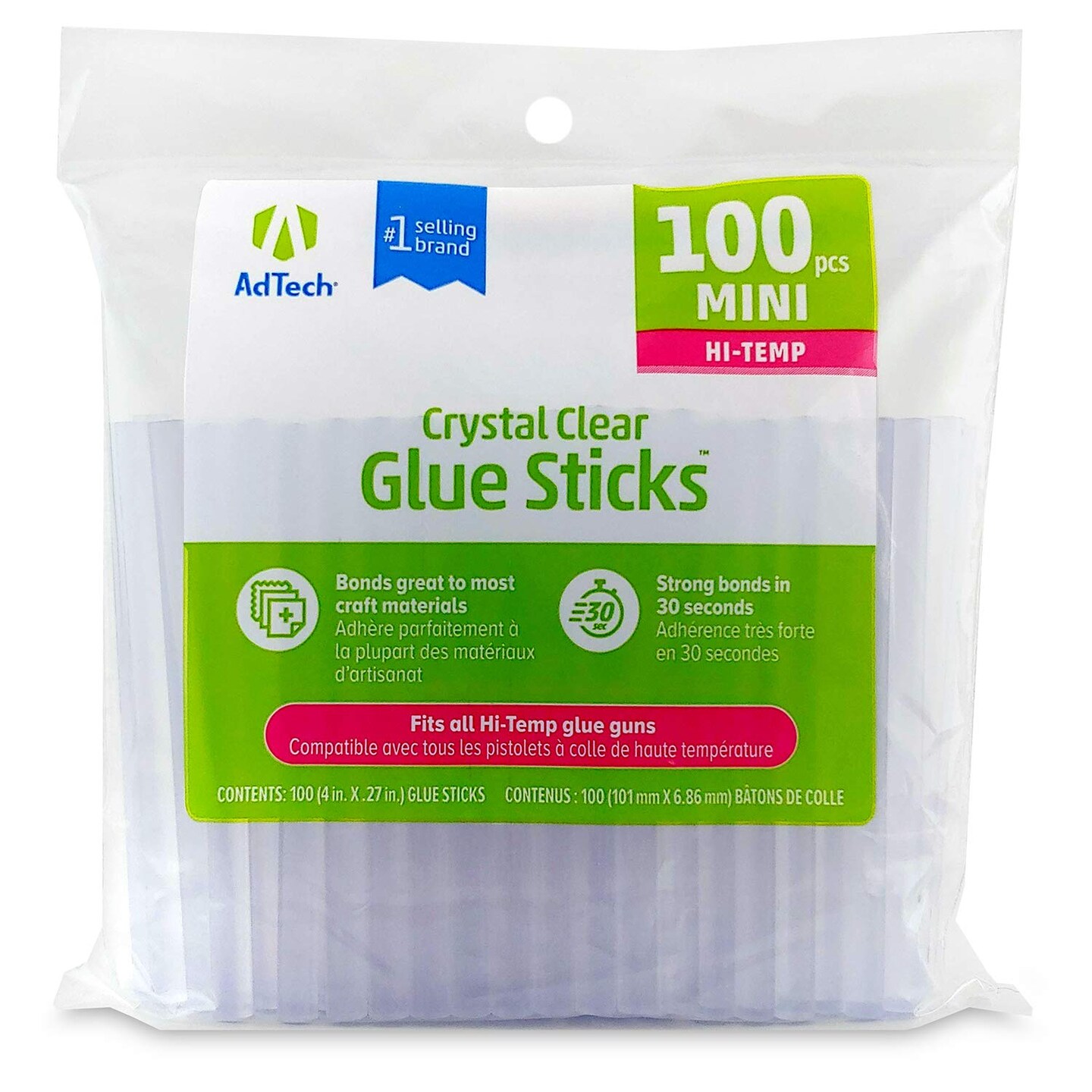 Mini Hot Glue Sticks, 1pack ,100 pieces, Clear