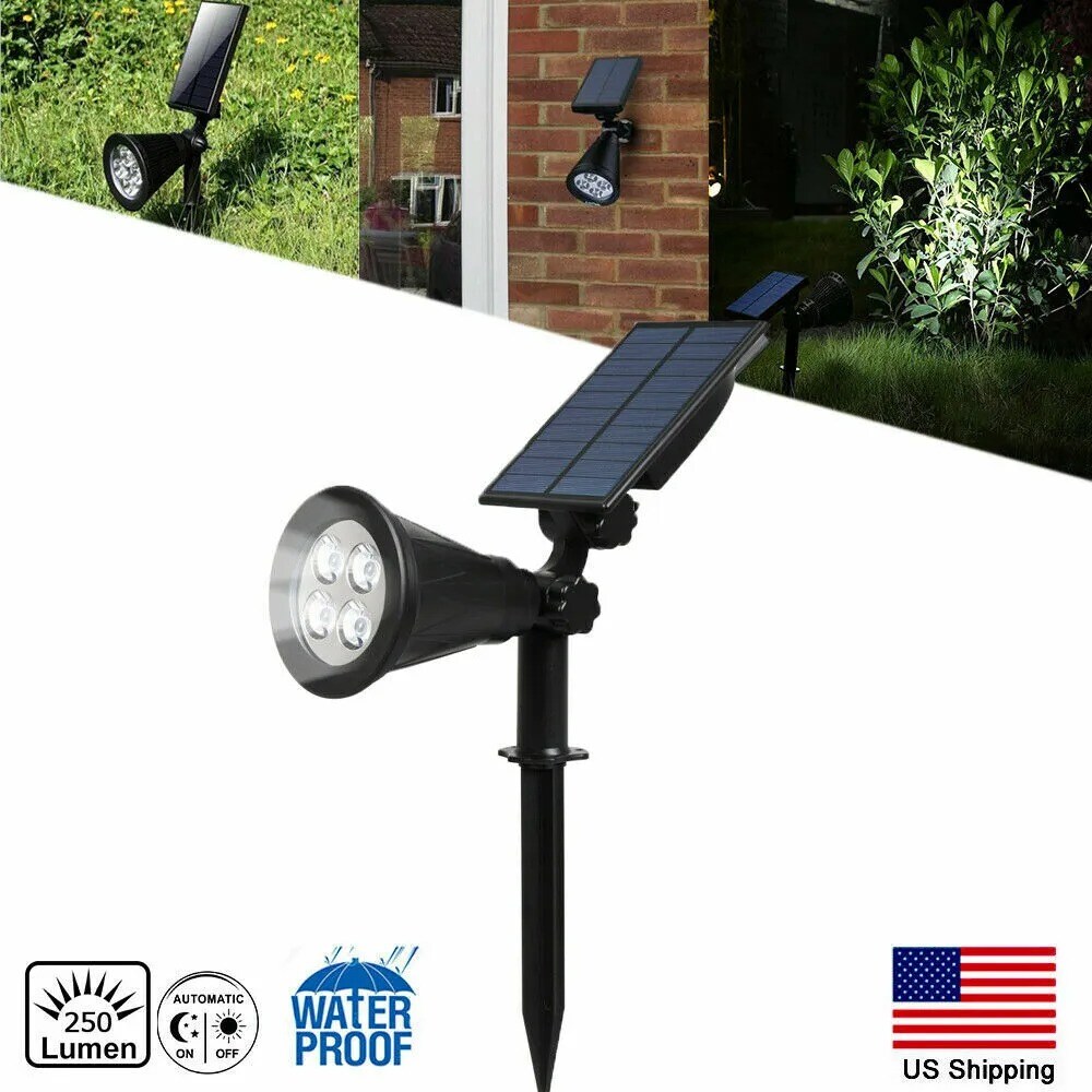 Solar Power Spot Light Outdoor LED Garden Security Lawn Landscape Path Wall Lamp