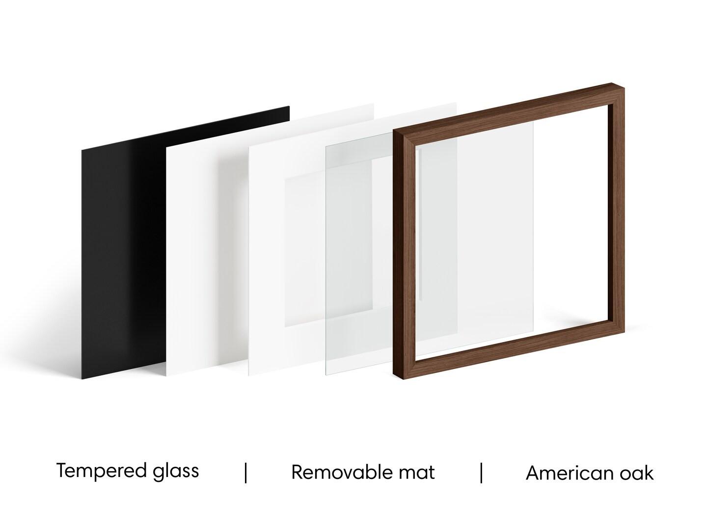 Haus and Hues Oak Wood Picture Frames Matted with Real Glass