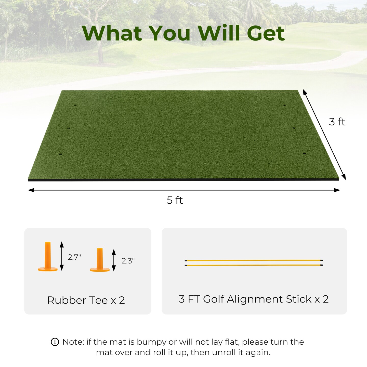 Artificial Turf Grass Practice Mat For Indoors And Outdoors