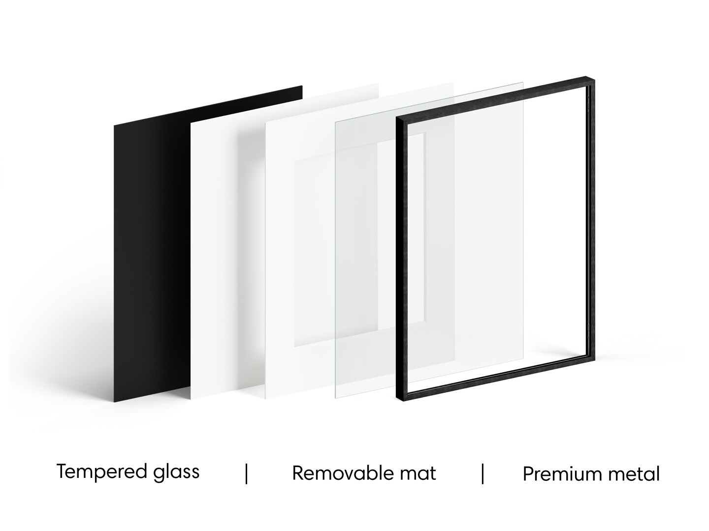 Haus and Hues Aluminum Glass and Matted Picture Frame