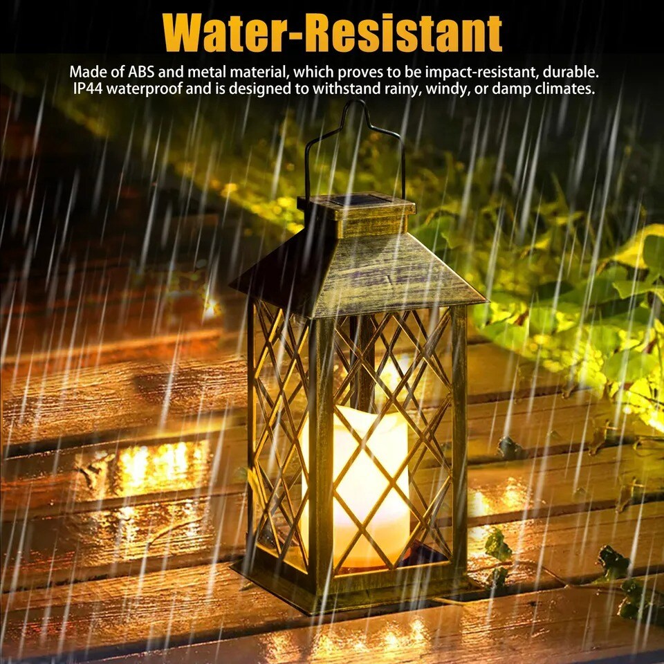 Solar Lantern Hanging Light LED Outdoor Yard Patio Garden Decor Lamp Waterproof