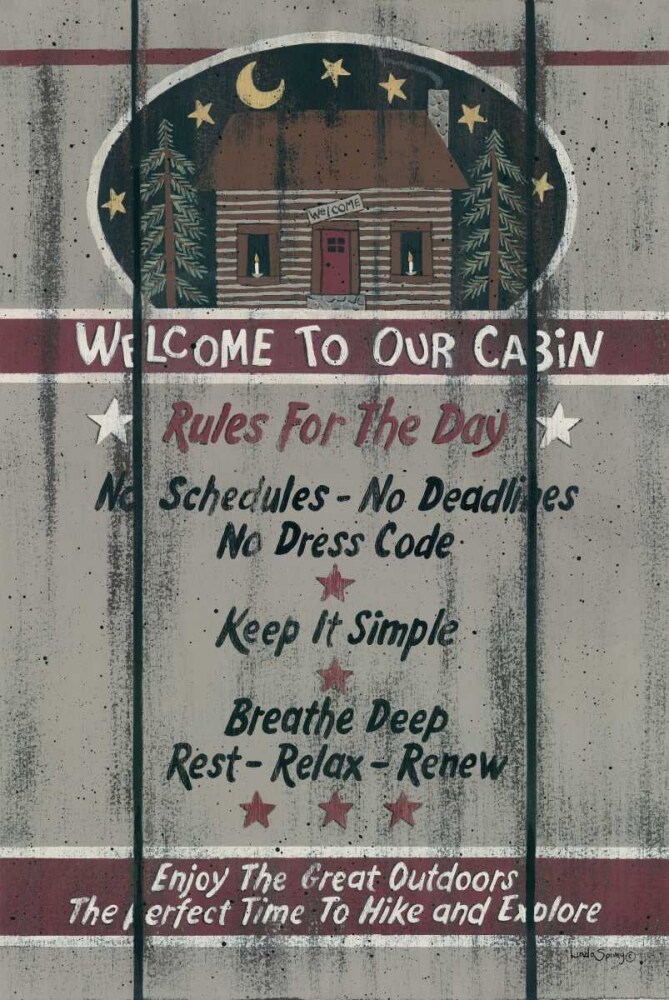 Cabin Rules for the Day Poster Print by Linda Spivey - Item # VARPDXLS1542
