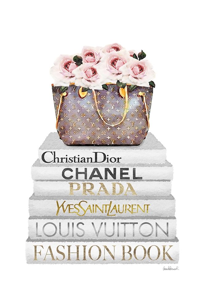 Pink Rose Book Stack Poster Print by Amanda Greenwood Amanda Greenwood # AGD117316