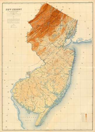 New Jersey State Map, 1888 Poster Print by Geological Survey of New Jersey - Item # VARPDX295075