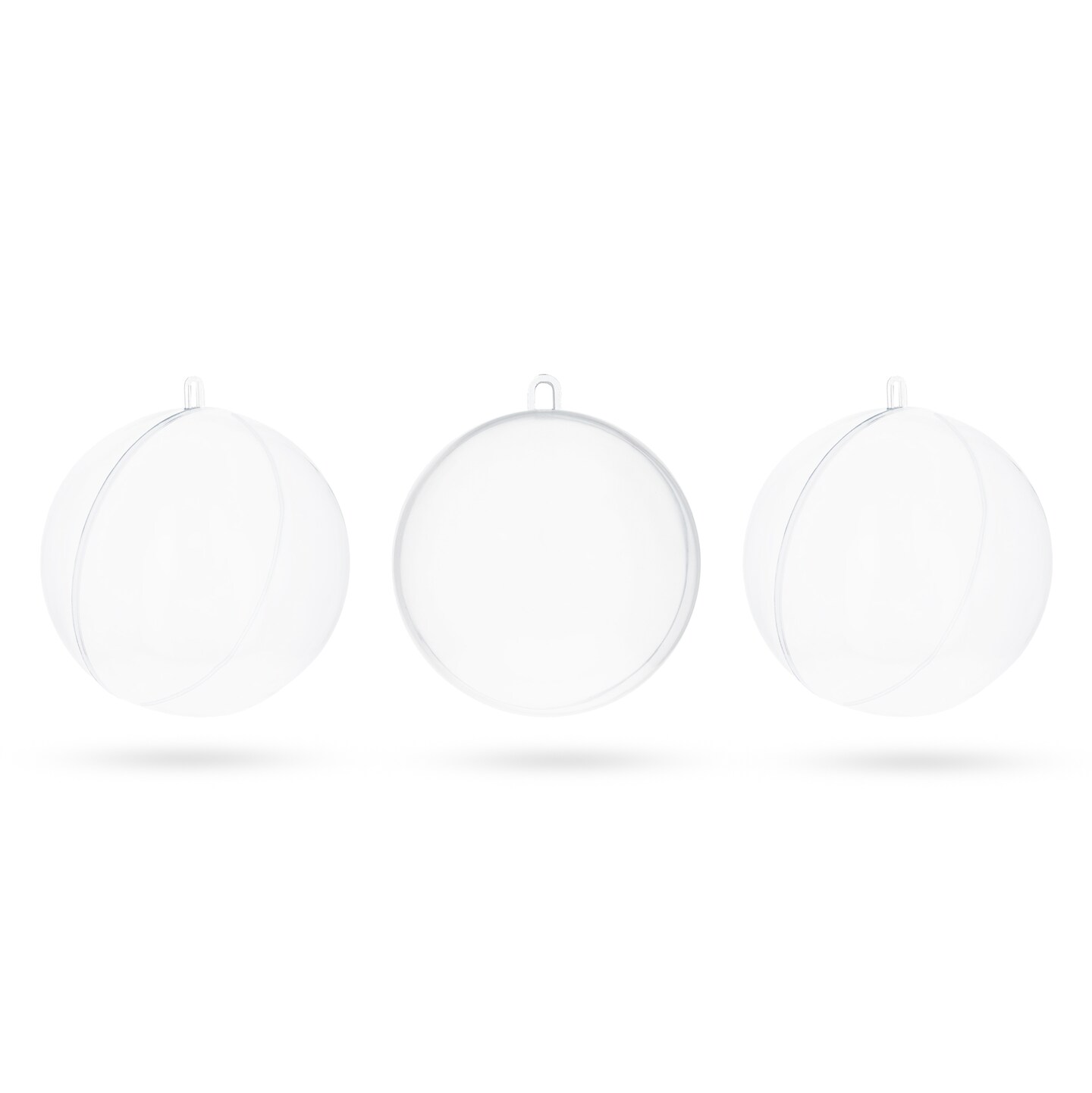 2.36-Inch Clear Plastic Fillable Christmas Ball Ornaments for DIY Crafts: Set of 3