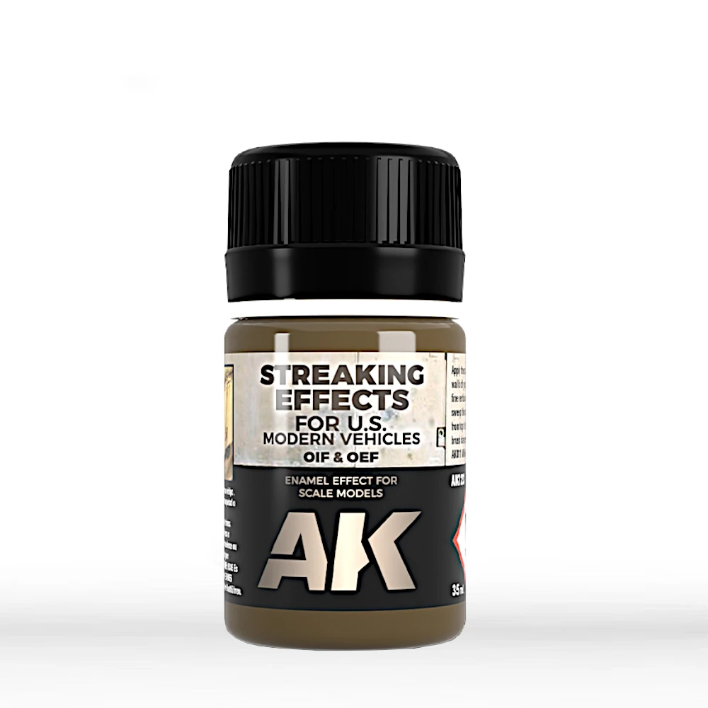 AK Interactive: Streaking Effects for U.S. Modern Vehicles OIF &#x26; OEF (35ml Bottle)