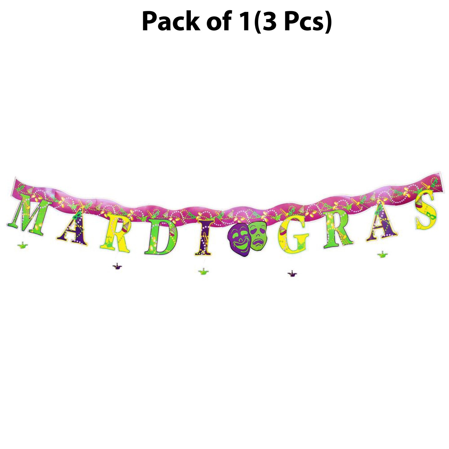 Best Hinged Banner (MARDI GRAS) | Gateway to Exquisite Finds 9 Feet long by 12 inches tall | MINA&#xAE;