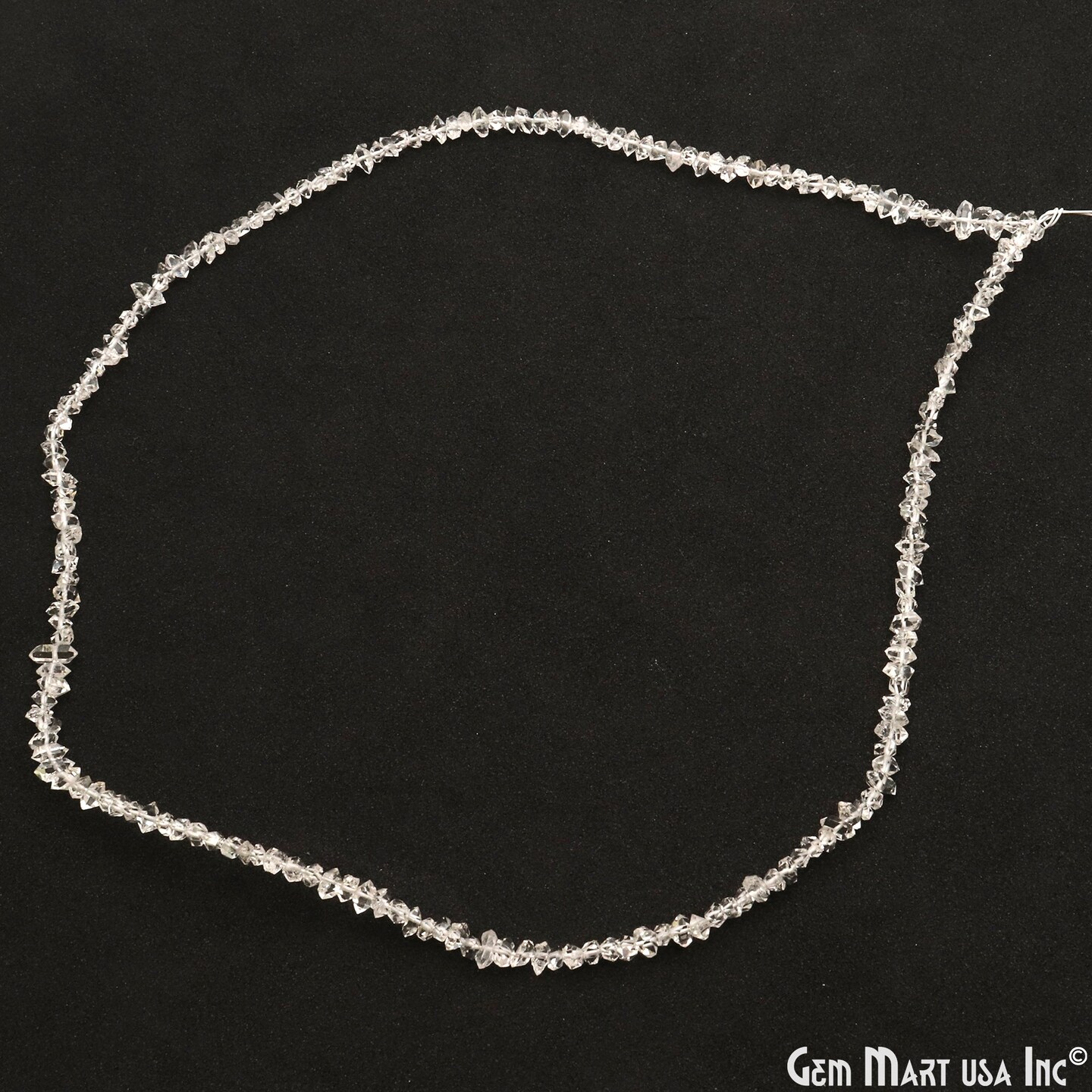 Herkimer Diamond Free Form Beads, Natural Gemstone Strand, Raw Rough Diamond Chips, 3-5mm, 16 Inch, GemMartUSA (DRDH-70004)
