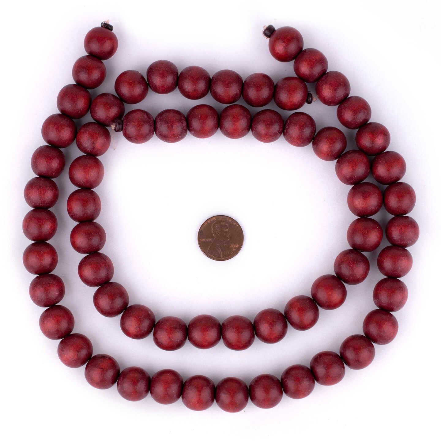 TheBeadChest 14mm Natural Round Wood Beads, Wooden Beads Loose Wood Spacer Beads for DIY Jewelry Making, 4 Sizes (8mm, 10mm, 12mm, 20mm) - Red - Cherry