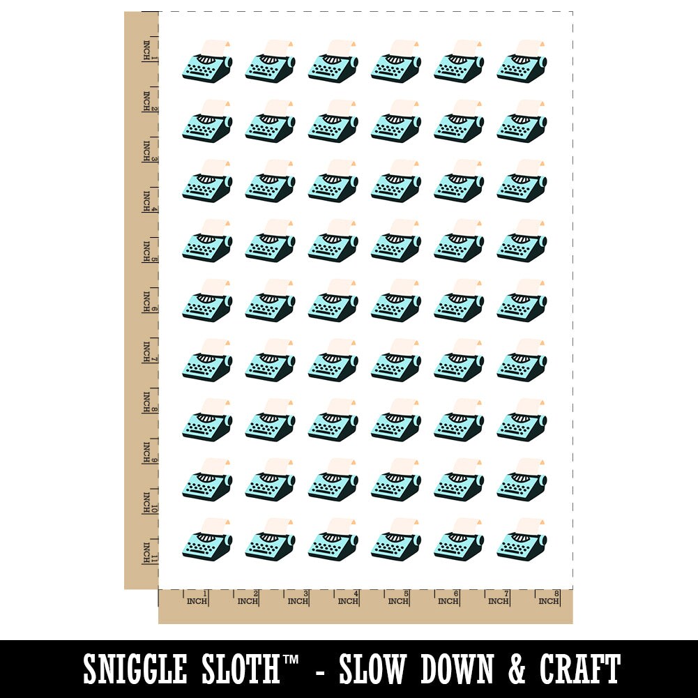 Old Typewriter Icon for Novels Books and Letters Temporary Tattoo Water Resistant Fake Body Art Set Collection (1 Sheet)