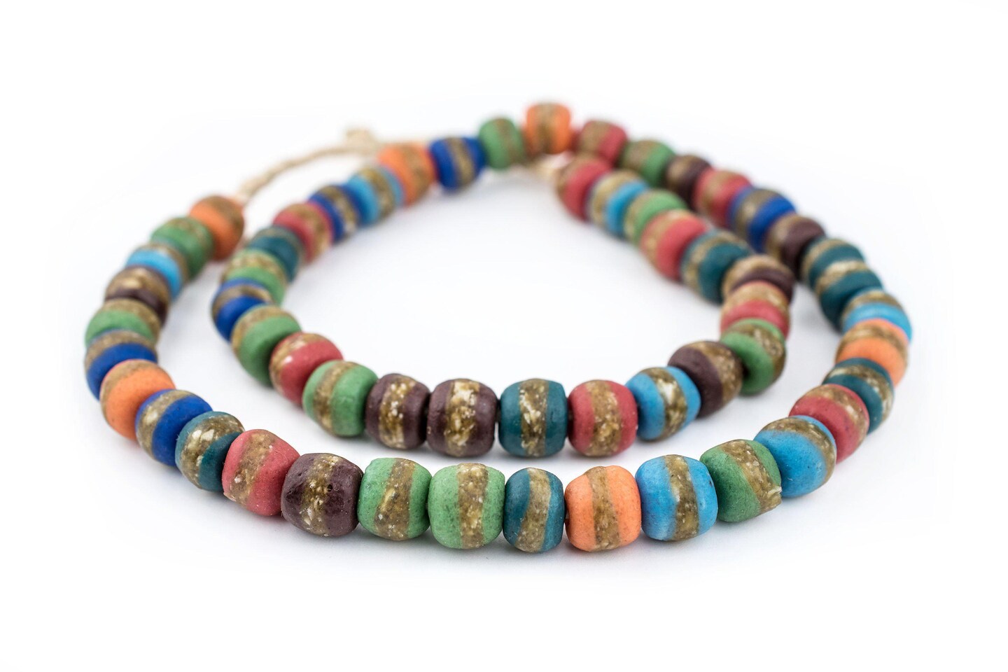 African Kente Beads - Full Strand of Krobo Glass Beads - The Bead Chest (Medley)