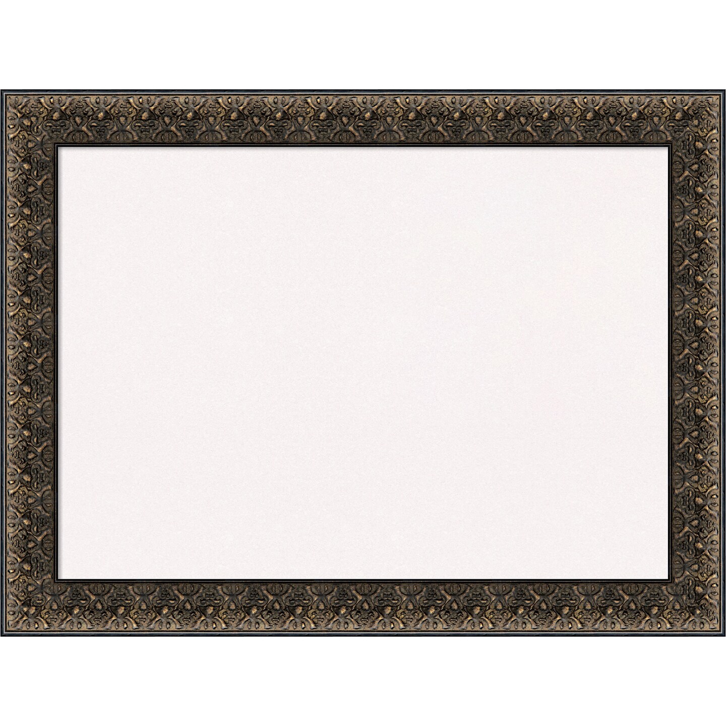 Intaglio Embossed Black Wood Framed Corkboard, White Cork