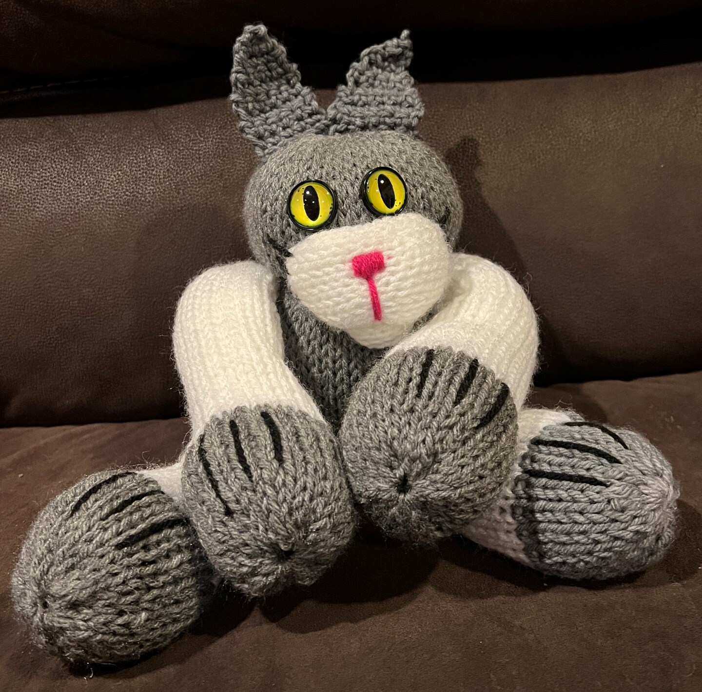 Knitted Stuffed Toys Yarn Blend Stuffed Animal Gifts Easter Bunny Rabbit Stuffed Duck Stuffed Kitty Plush toy MakerPlace by Michaels