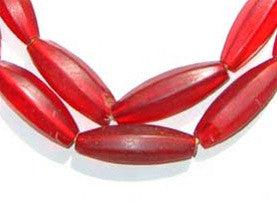 TheBeadChest Red Transluscent Bohemian Fulani Glass Beads Matte 12mm Czechoslovakia Unusual 25 Inch Strand