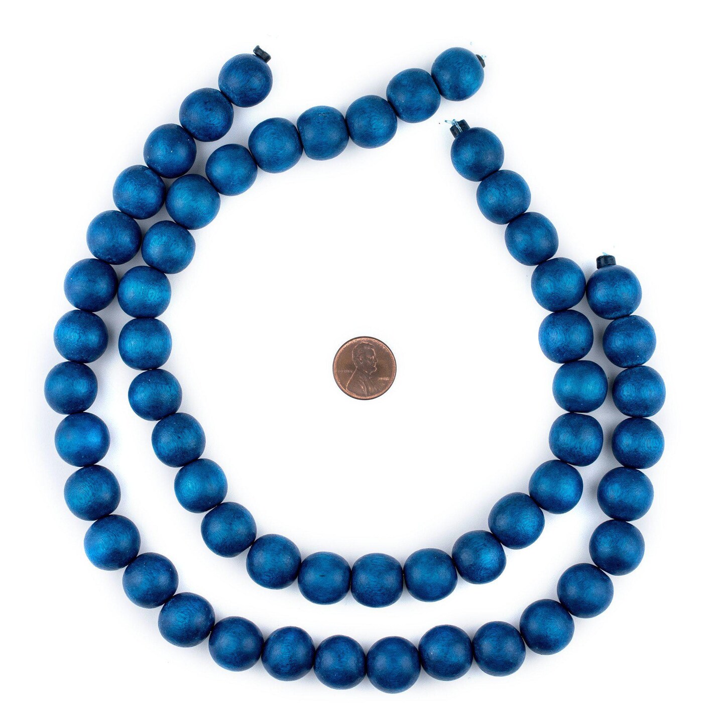 The Bead Chest Natural 16mm Wooden Beads in Blue - Azul for Jewelry Making – Round Loose Wood Spacer Beads I Approximately 25 Beads