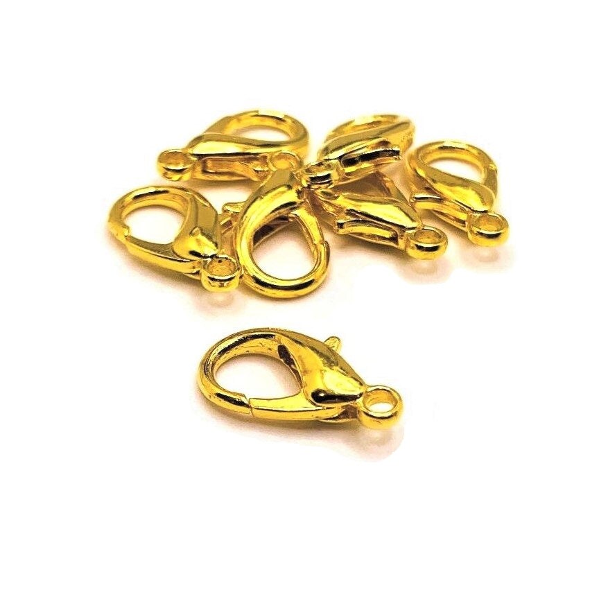 thumbnail image 2 of 25 Gold Plated Lobster Clasps, 20mm (3/4") Long, Brass Findings, No Nickel Or Lead 2 of 6