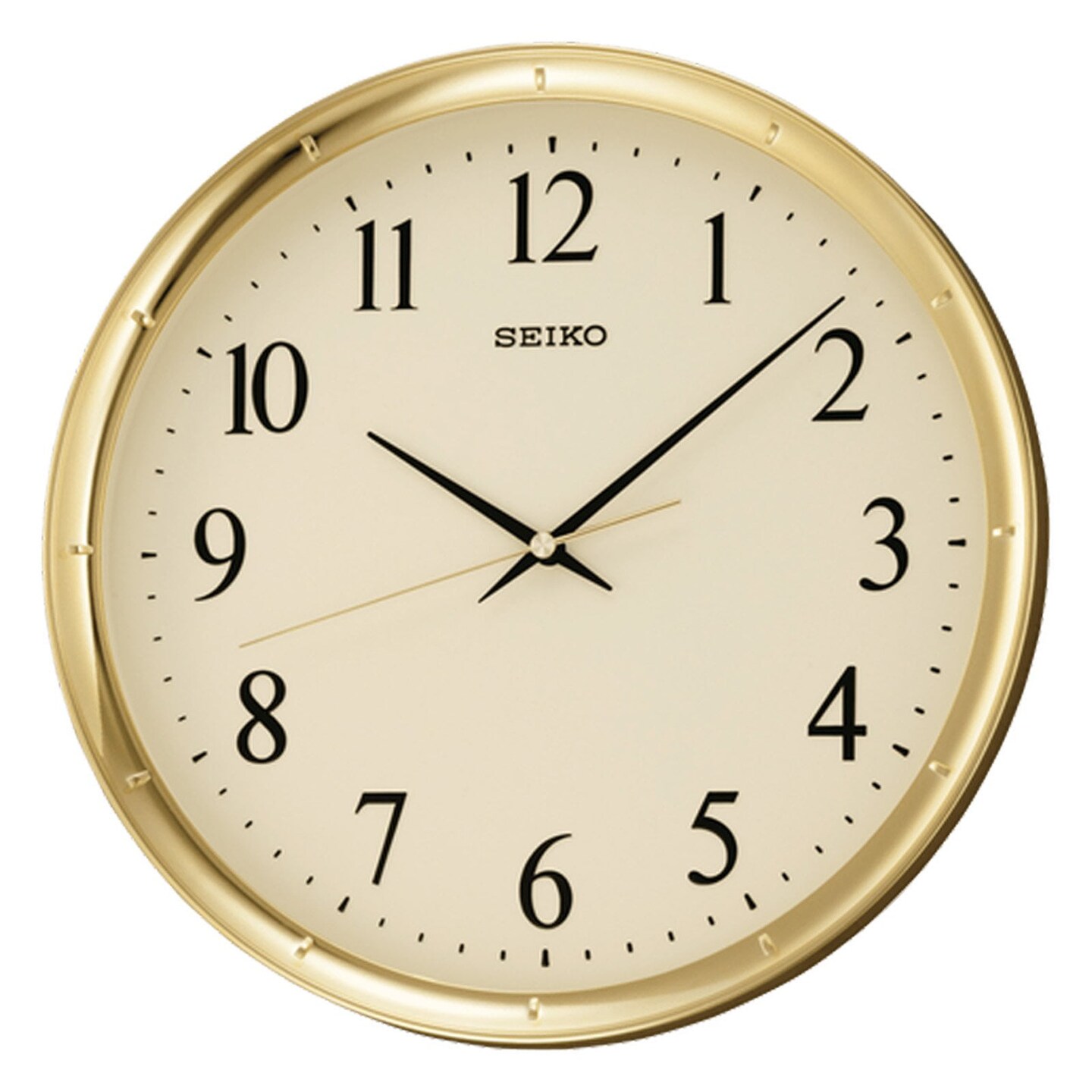 Seiko 12&#x22; Ultra-Modern Gold-Tone Wall Clock, Quartz, Analog