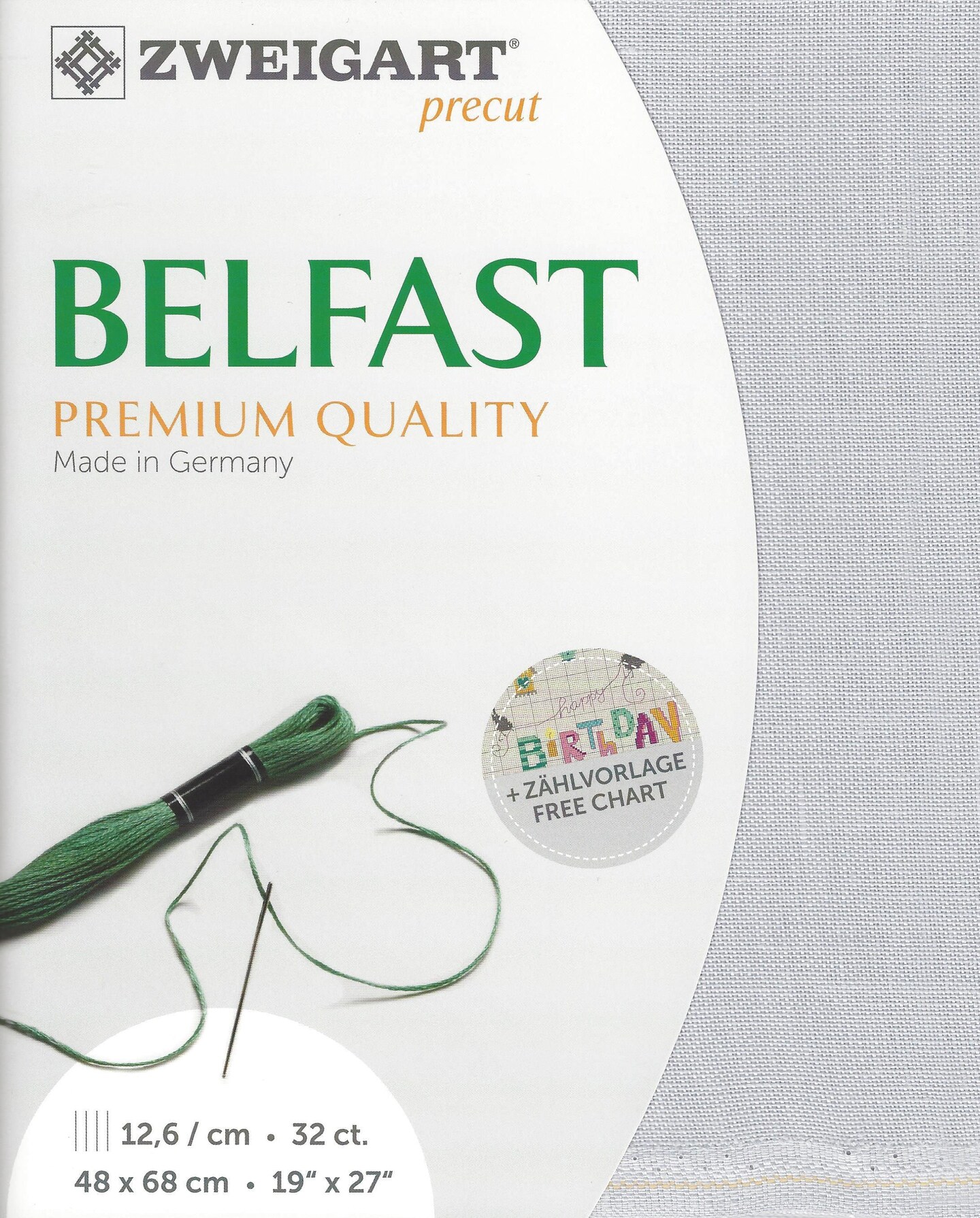 Precut Zweigart Belfast Pearl Gray
