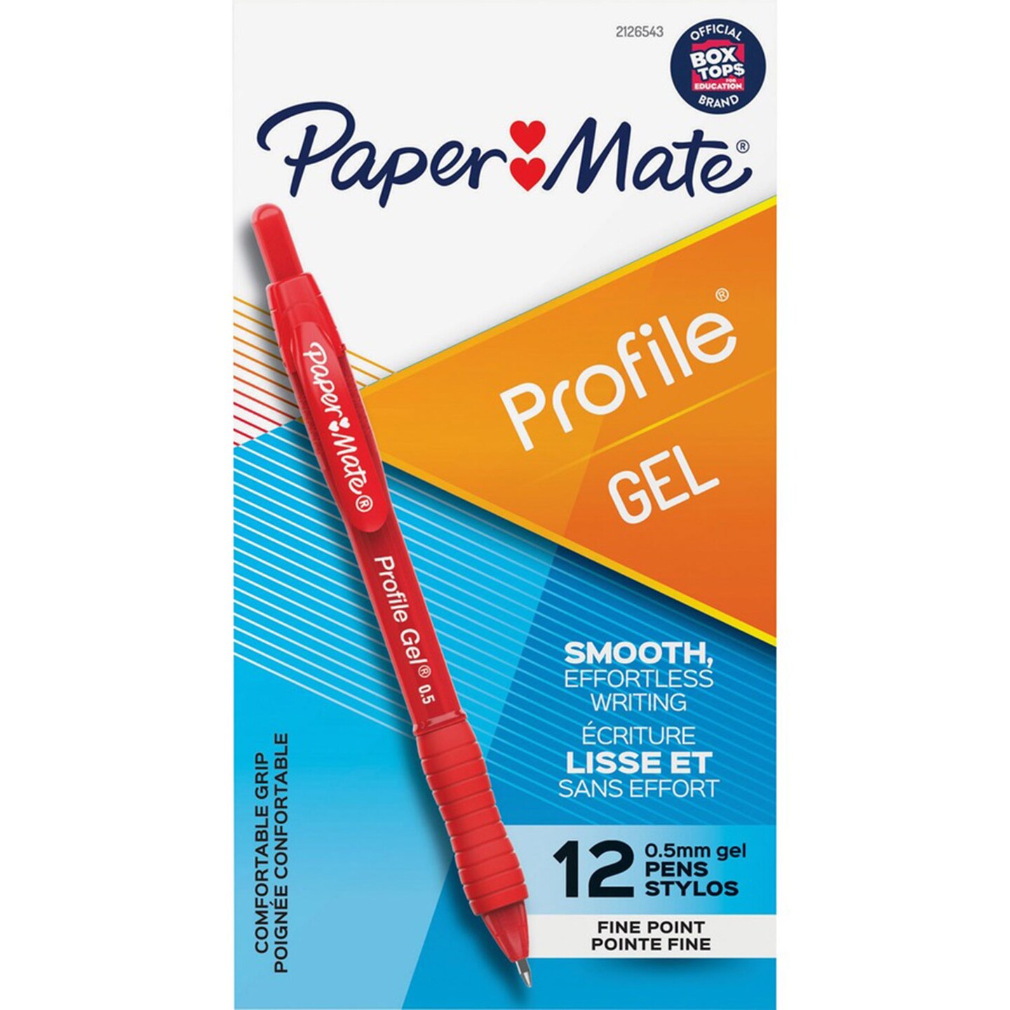 Papermate Profile Gel Pens, 0.5 mm Pen Point Size, Red Gel-based Ink, 12/Dozen