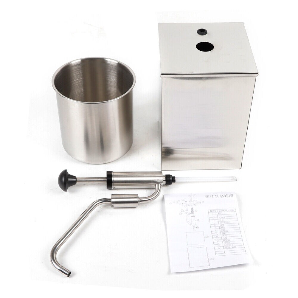 Kitcheniva Stainless Pump Bucket Condiment Dispenser 4L
