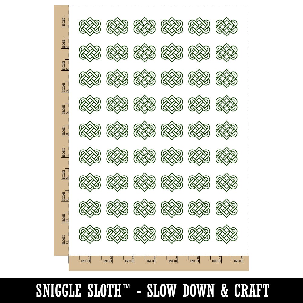 Celtic Love Knot Outline Temporary Tattoo Water Resistant Fake Body Art Set Collection (1 Sheet)