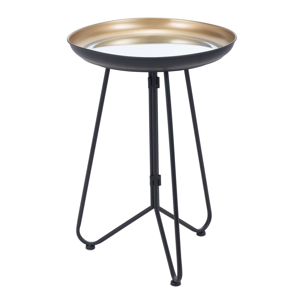 Foley Accent Table Gold Black Modern Tray Side Table Nightstand Plant Stand