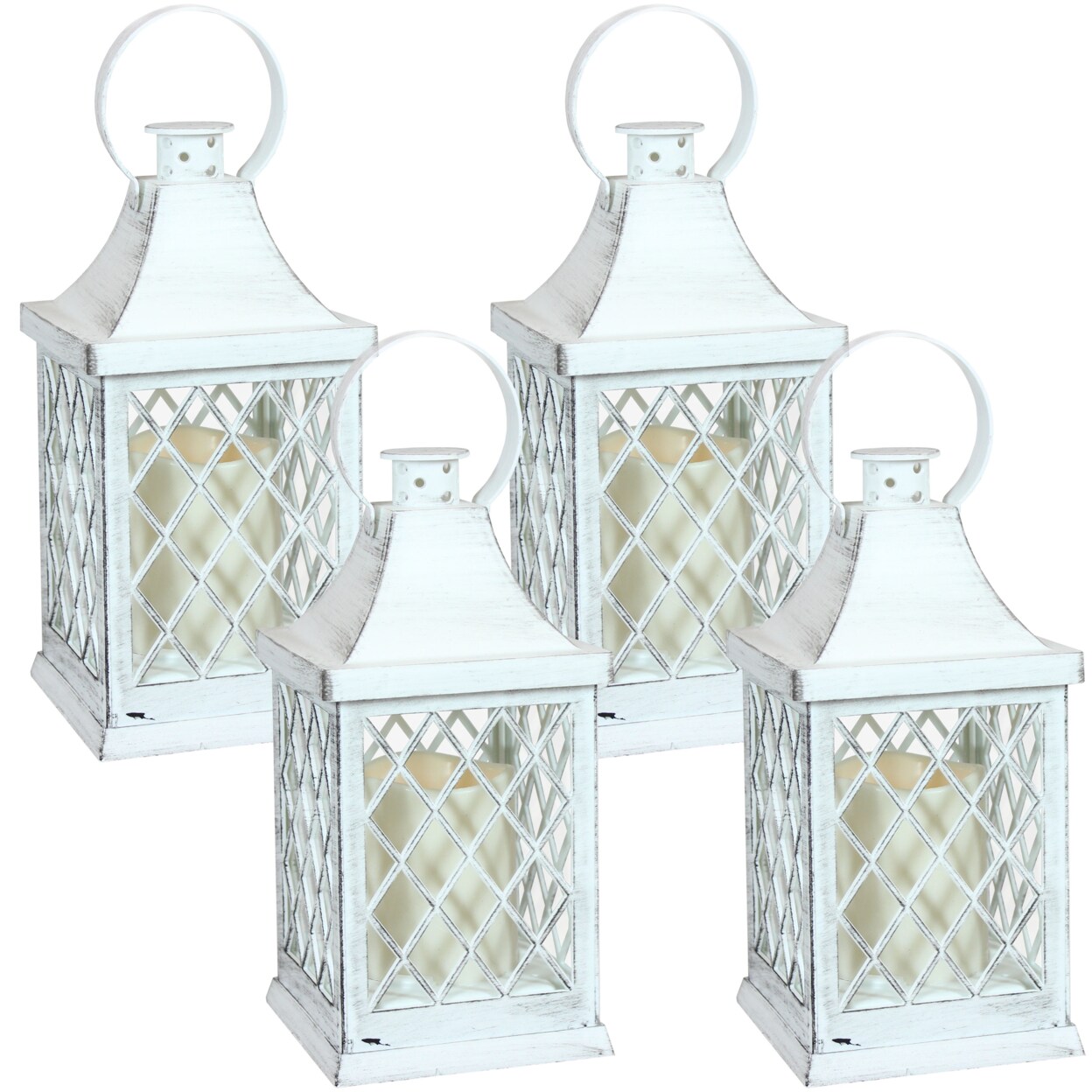 Sunnydaze Ligonier Indoor Battery-Powered Candle Lantern - 10 In - Set Of 4
