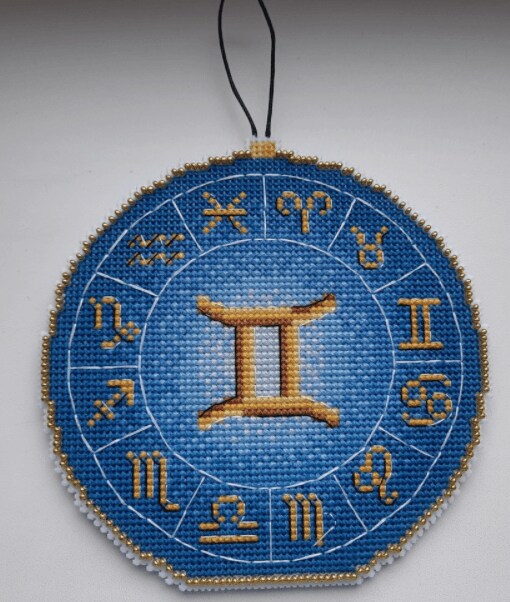 Zodiac Signs. Gemini SR-694 Plastic Canvas Counted Cross Stitch Kit