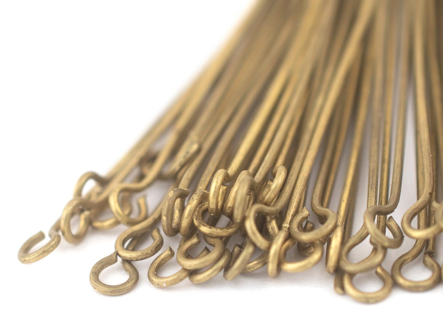 TheBeadChest Brass 21 Gauge 3 Inch Eye Pins (Approx 100 pieces)