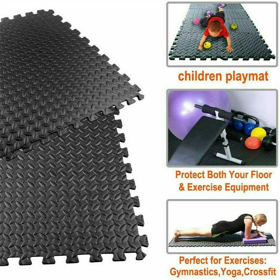 60cm Thick Gym Flooring Interlocking Floor Mats Eva Soft Foam Mat Yoga Tiles x12