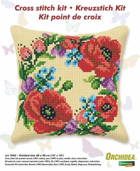 Cushion cross stitch kit  &#x22;Wild flowers&#x22; 9582