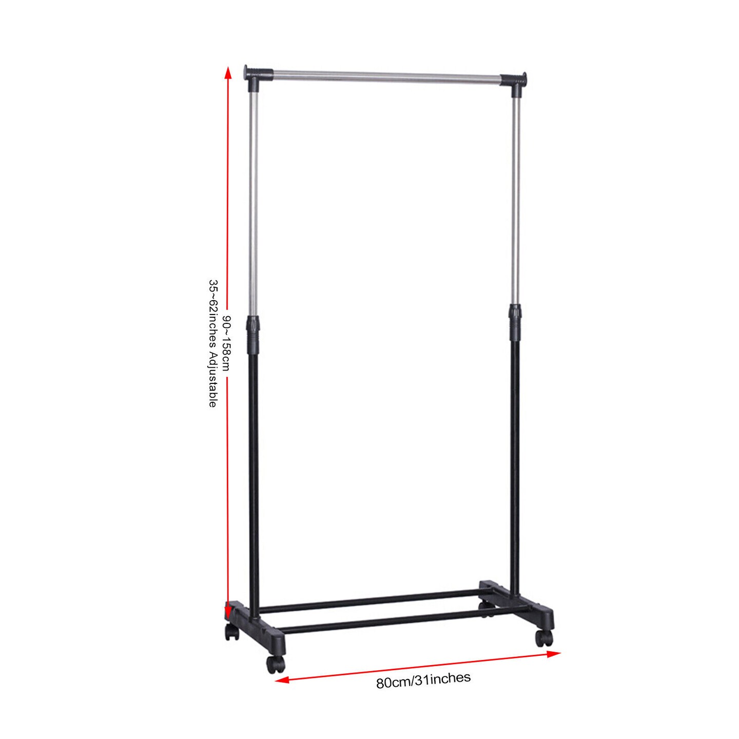 Kitcheniva Floor Standing Retractable Clothes Rack With Wheels
